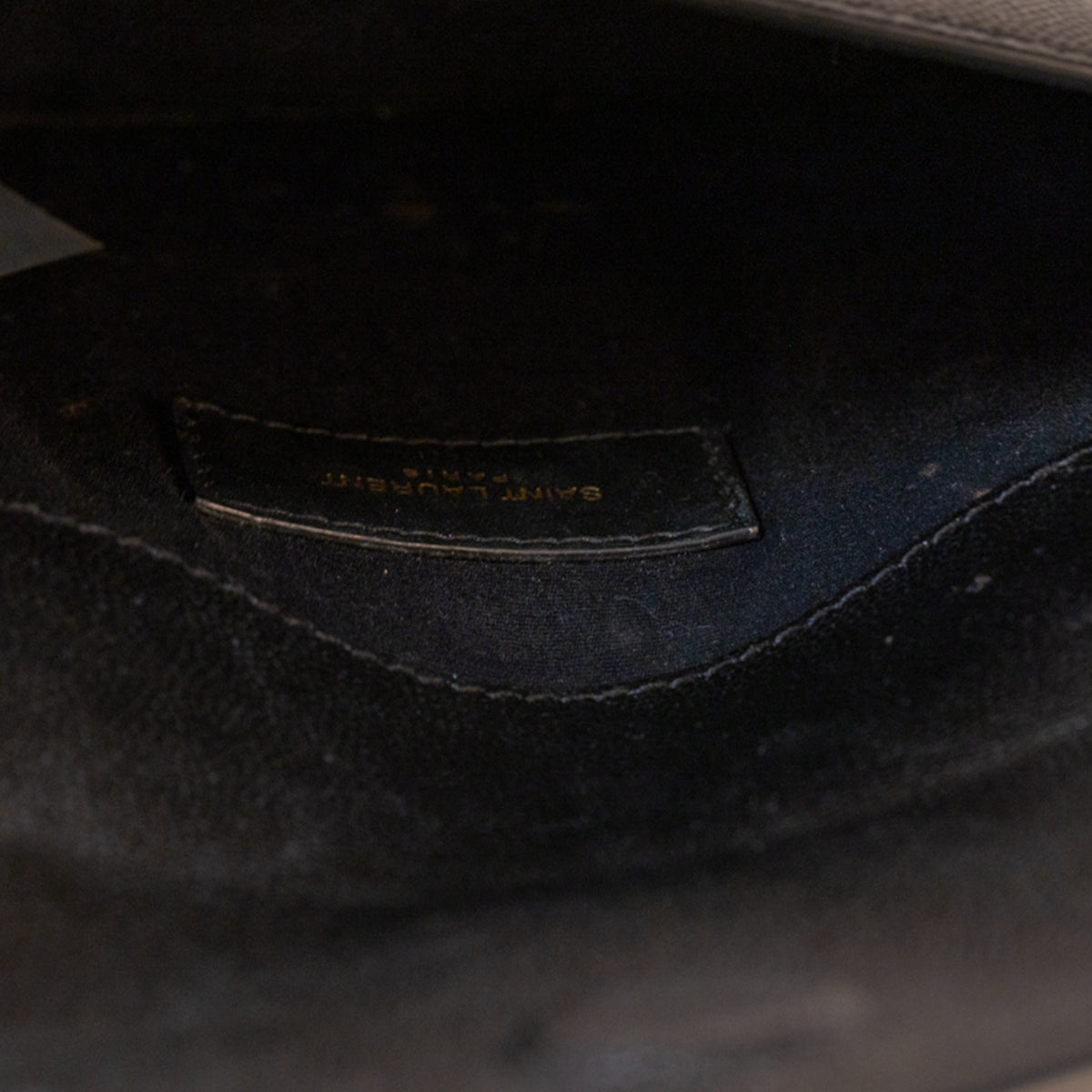 Yves Saint Laurent Uptown Clutch Plain Leather Clutch Bag - Black