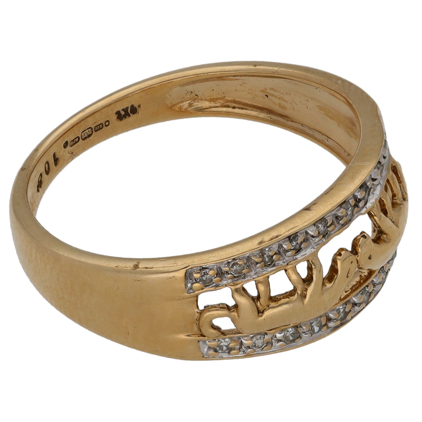 9ct Gold 0.10ct Diamond Animal Ring Size N