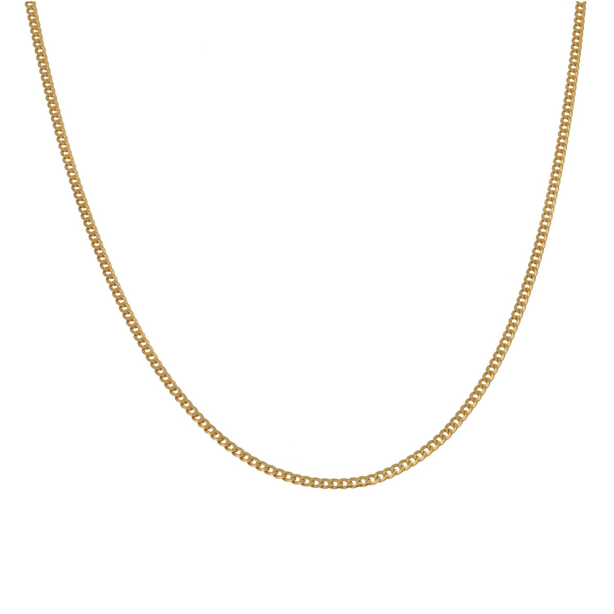 New 22ct Gold 1mm Curb Chain 14"