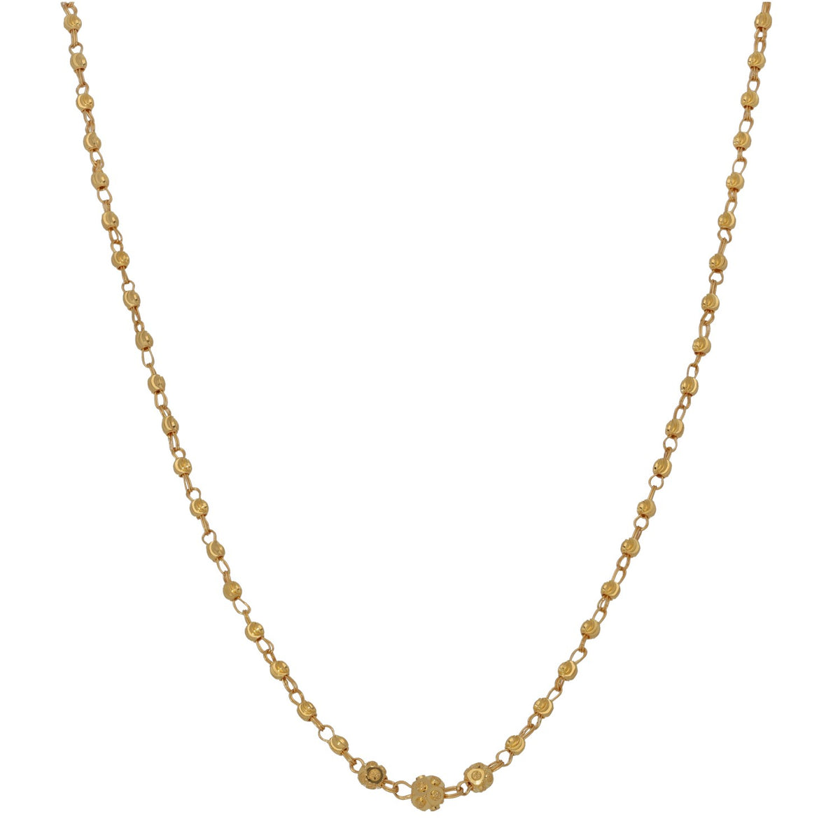 New 22ct Gold Beaded Link Necklace 18"