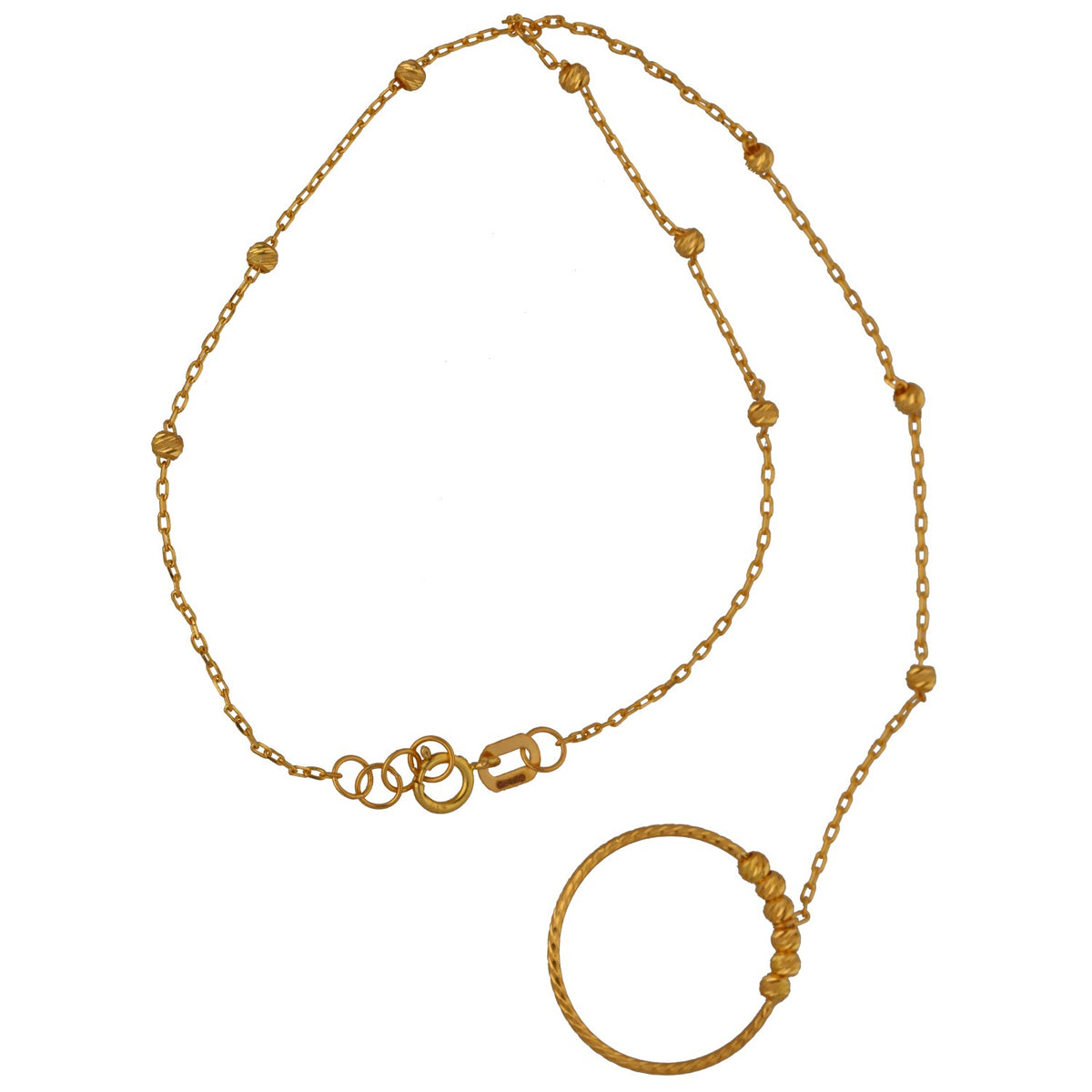 New 22ct Yellow Gold Beaded Station Pocha