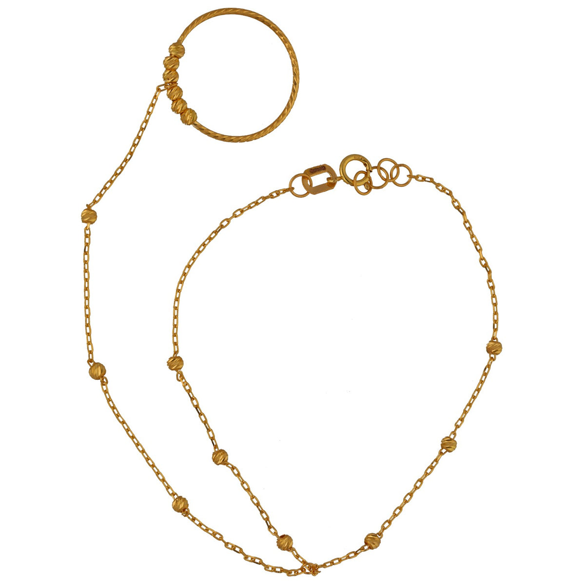 New 22ct Yellow Gold Beaded Station Pocha