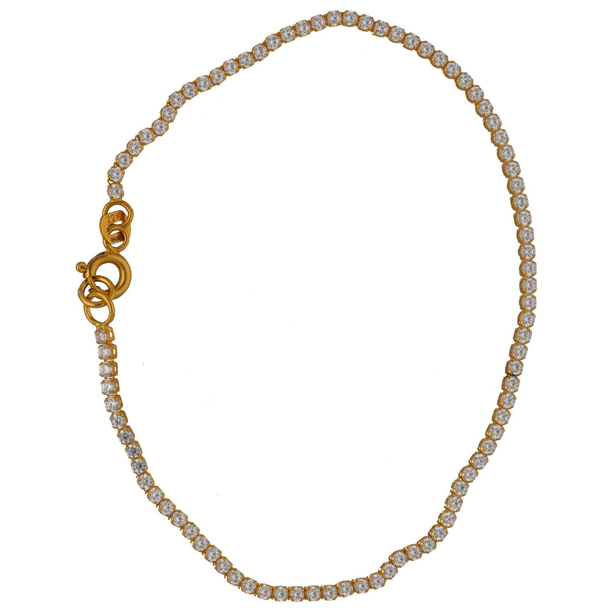 New 22ct Yellow Gold Cubic Zirconia Line/Tennis Bracelet