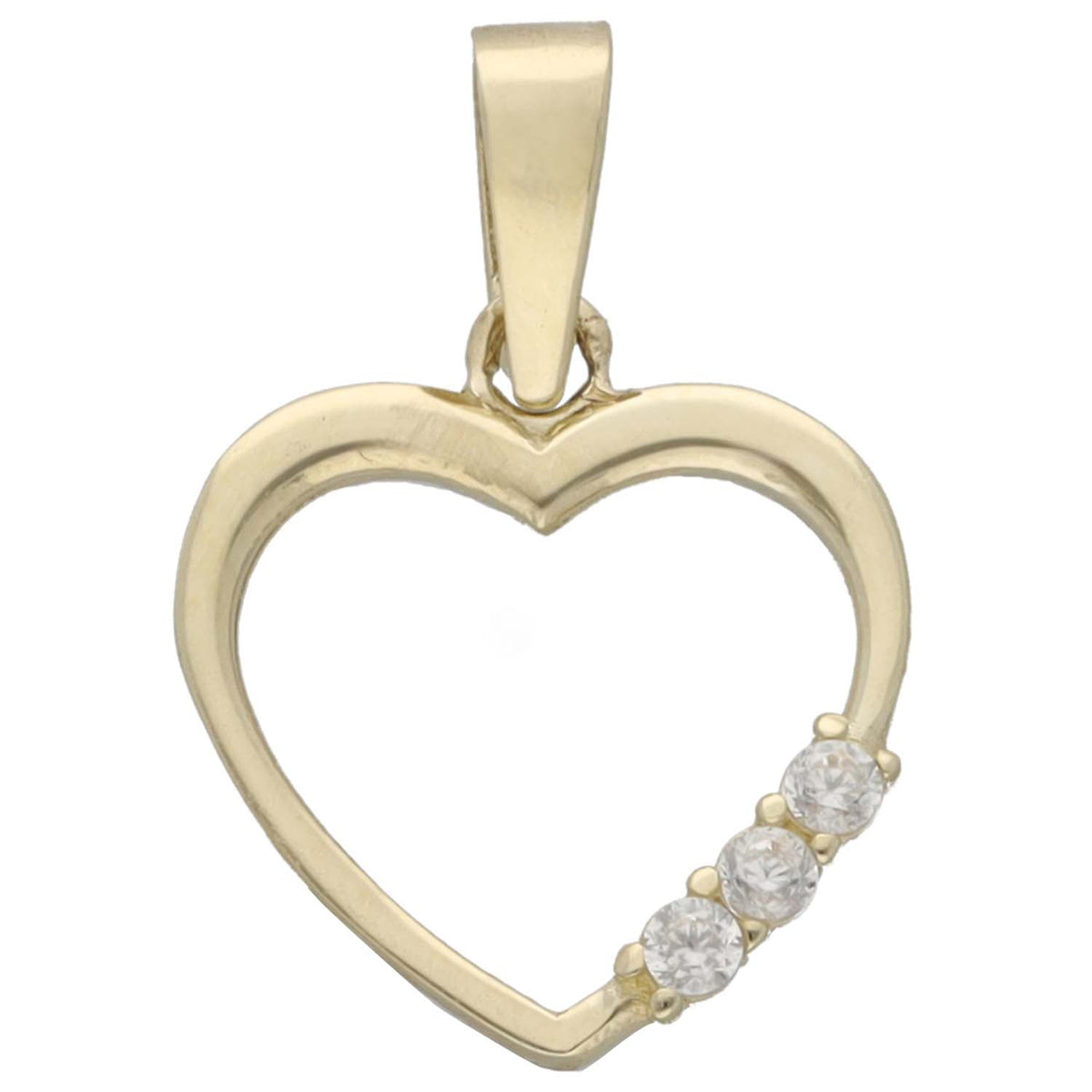 New 9ct Gold Cubic Zirconia Heart Pendant