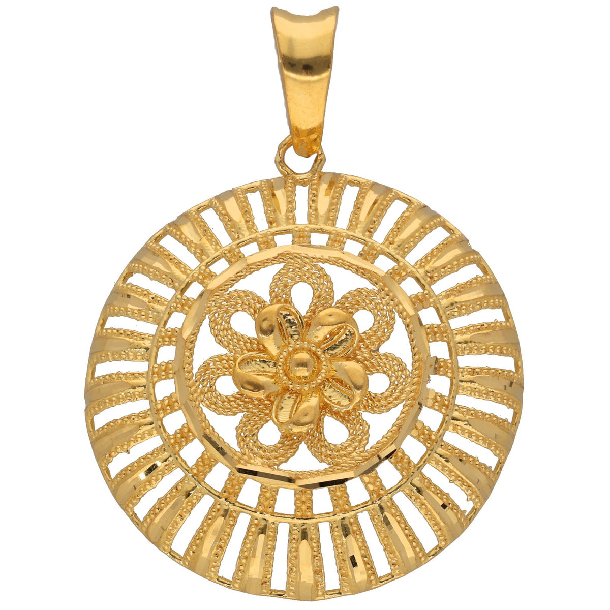 New 22ct Yellow Gold Round Calcutti Pendant