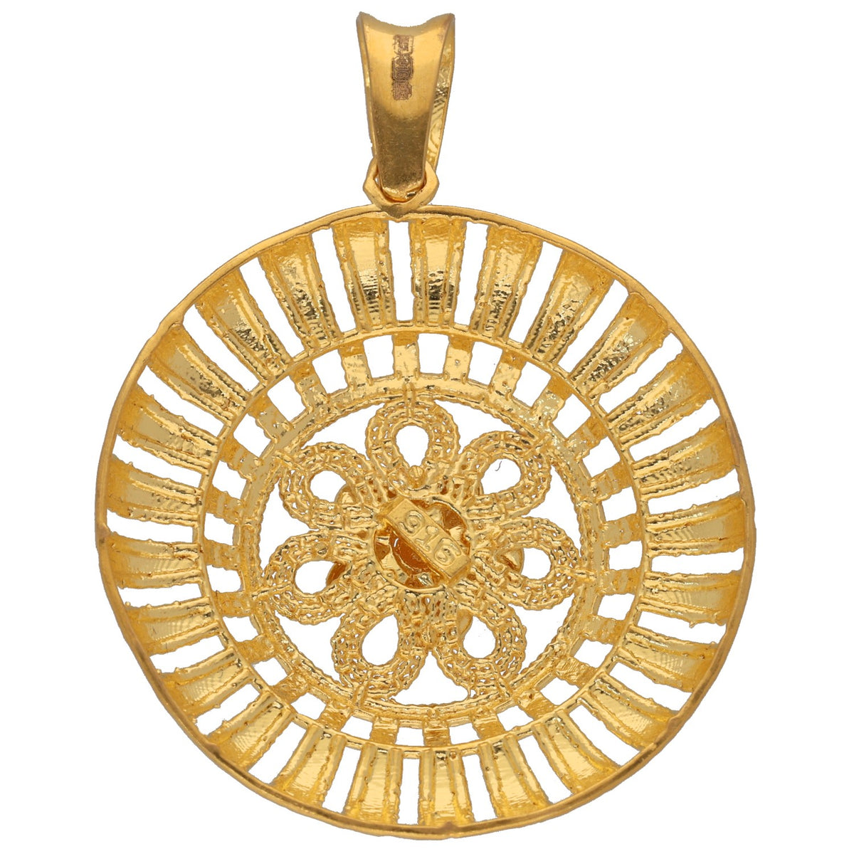 New 22ct Yellow Gold Round Calcutti Pendant