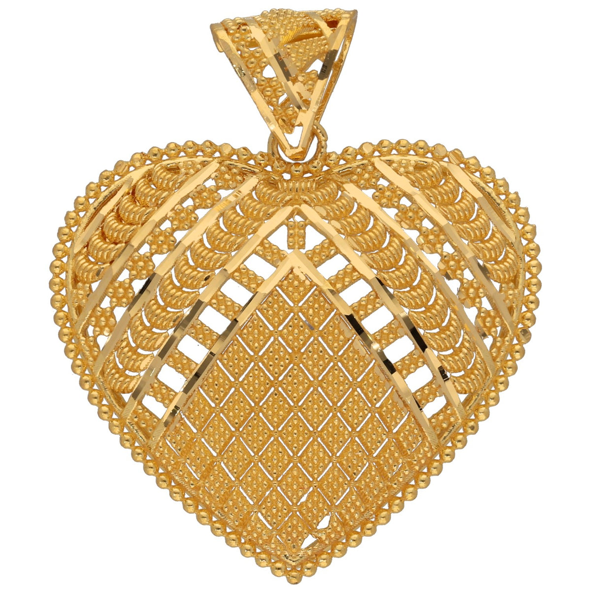 New 22ct Yellow Gold Heart Shape Pendant