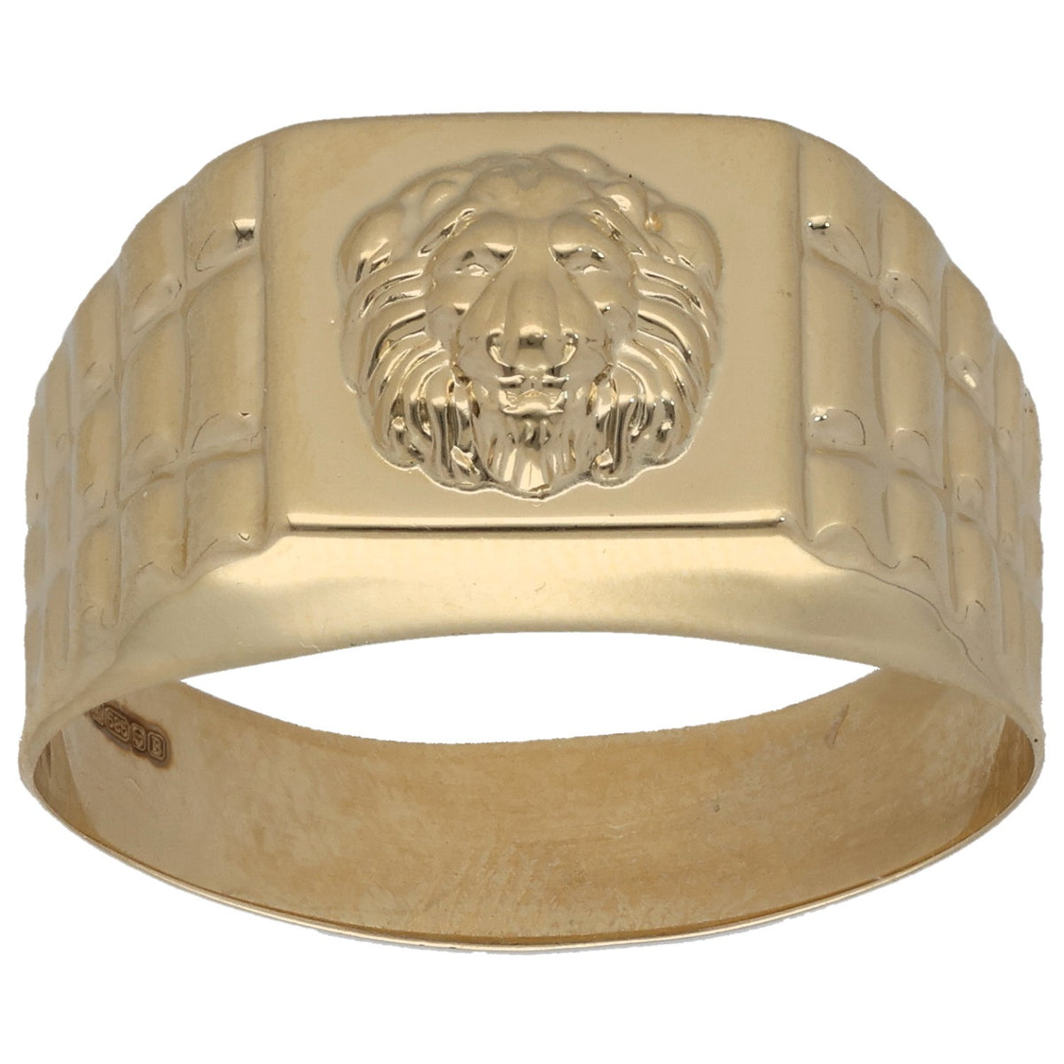 New 14ct Gold Lionhead Ring Size U