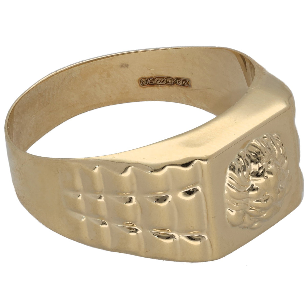 New 14ct Gold Lionhead Ring Size U