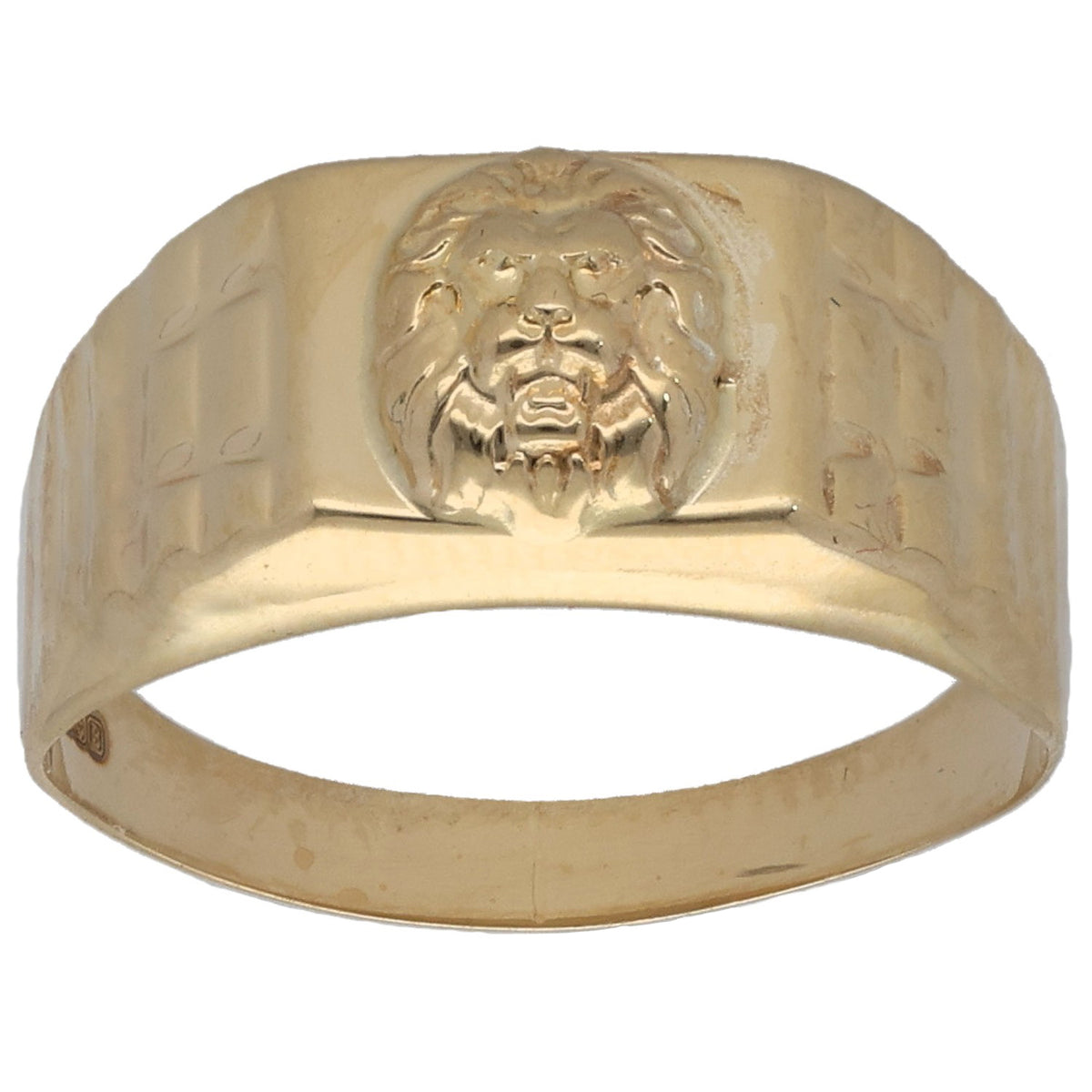 New 14ct Gold Lionhead Ring Size I