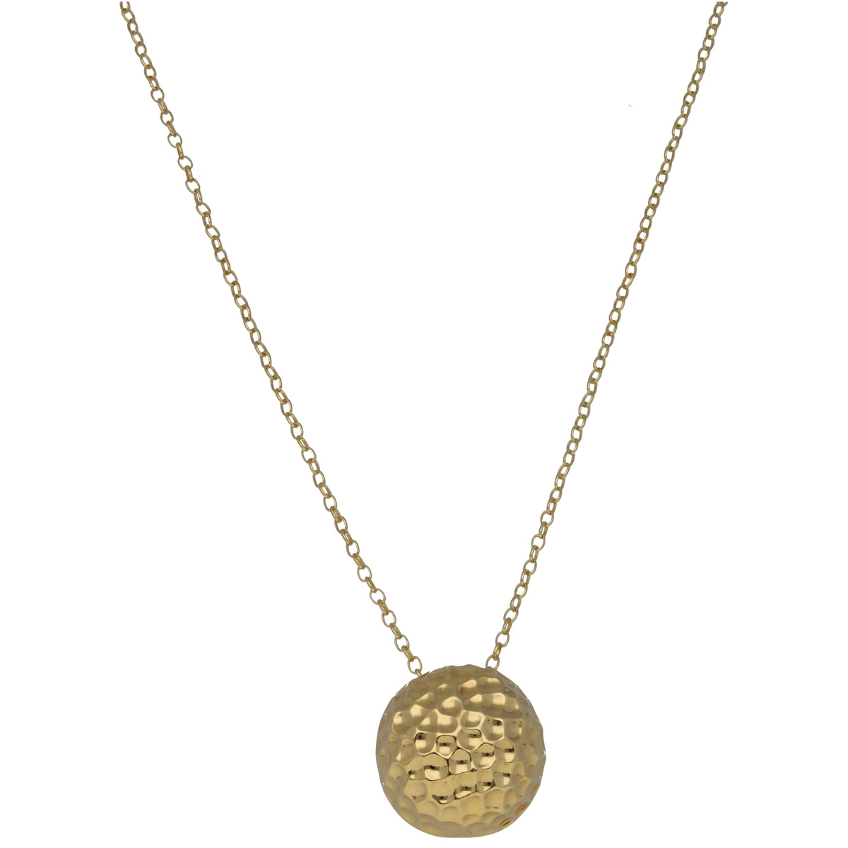 New 18ct Gold Nugget Pendant With Chain 18"