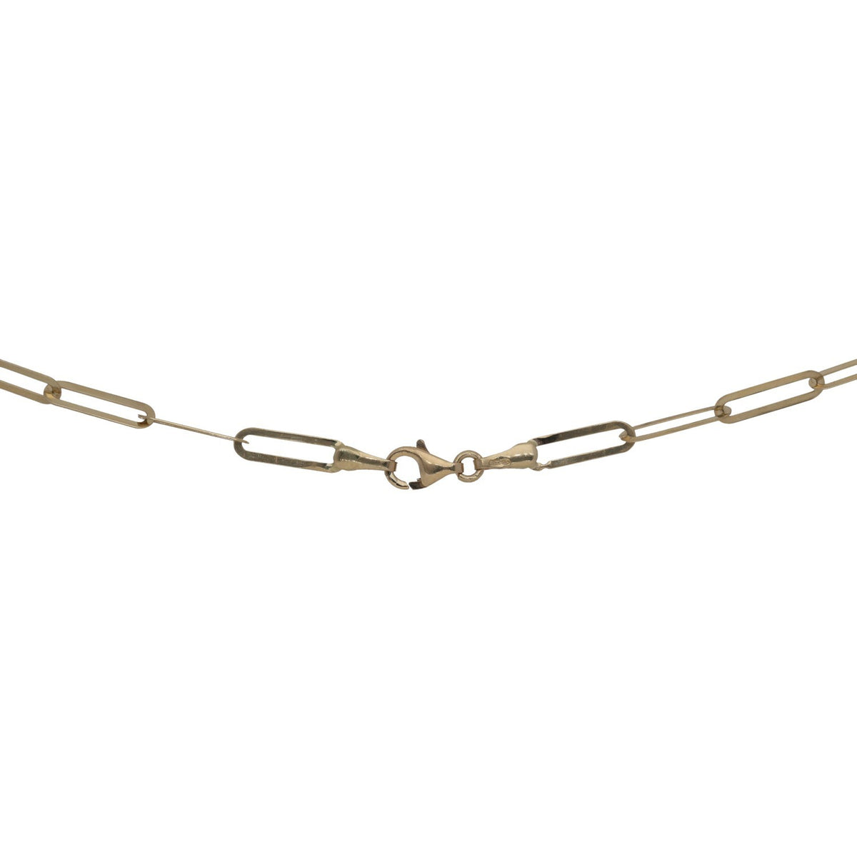 New 14ct Gold Paper Clip Greek Key Cut Out Infinity Necklace 18"