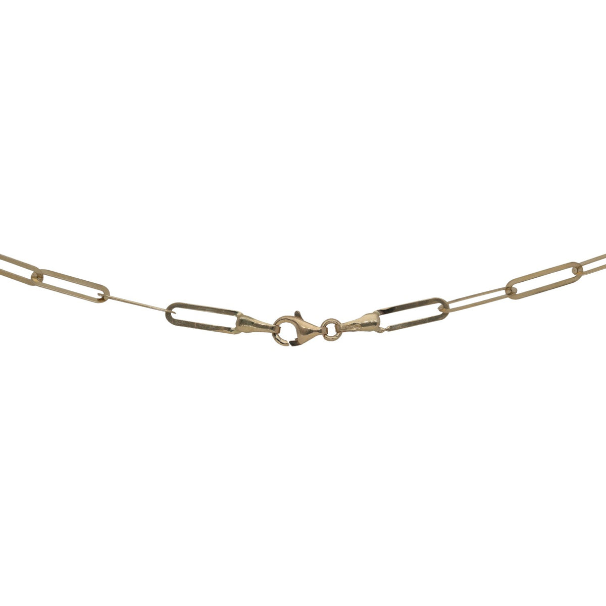New 14ct Gold Paper Clip Greek Key Cut Out Infinity Necklace 18"