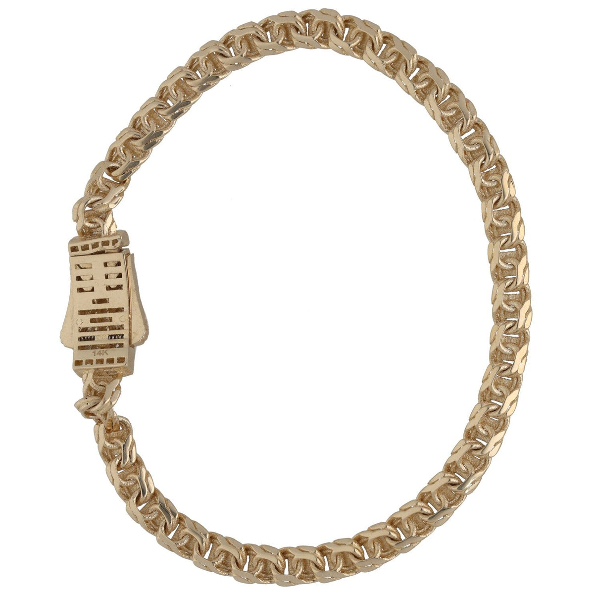 New 14ct Cubic Zirconia Gold Greek Key Chino Chain Bracelet
