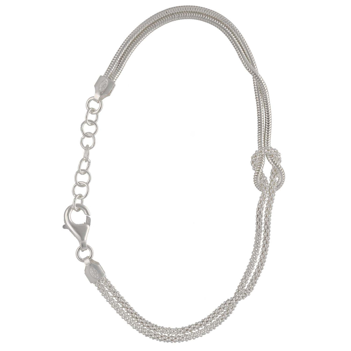 New Sterling Silver Love Knot Bracelet