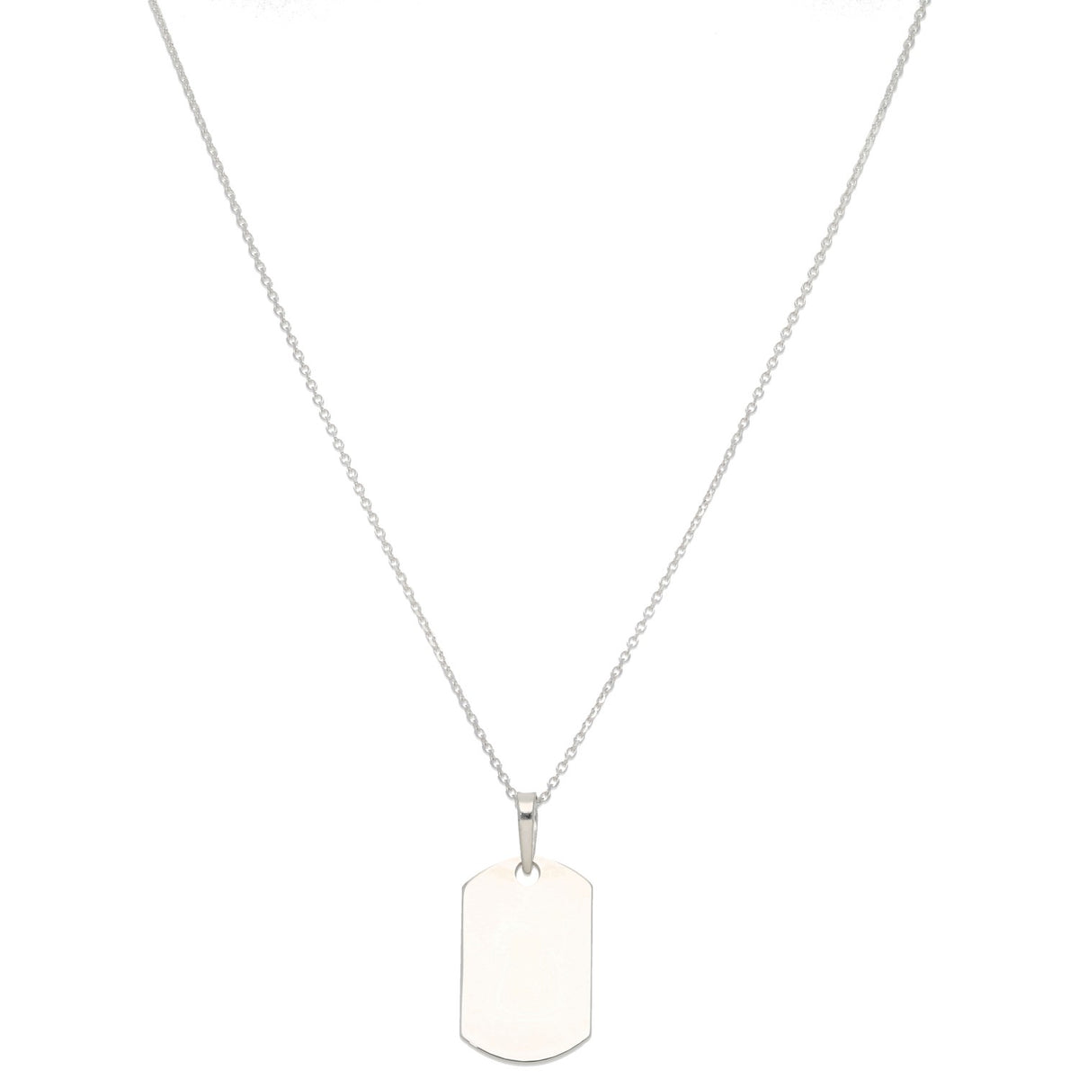New Sterling Silver Kids Dog Tag Pendant With Chain 16"