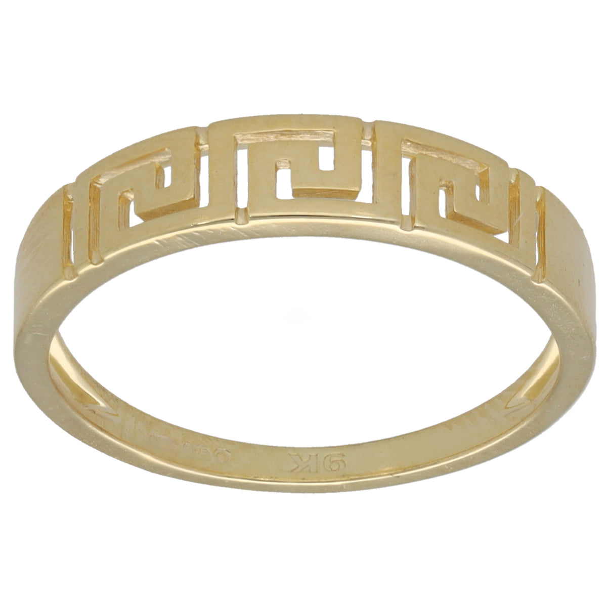 New 9ct Gold Greek Key Band Ring Size N