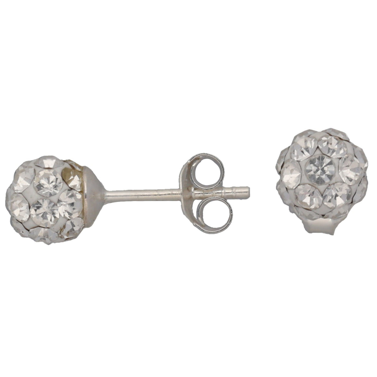 New Sterling Silver Crystal Stud Earrings