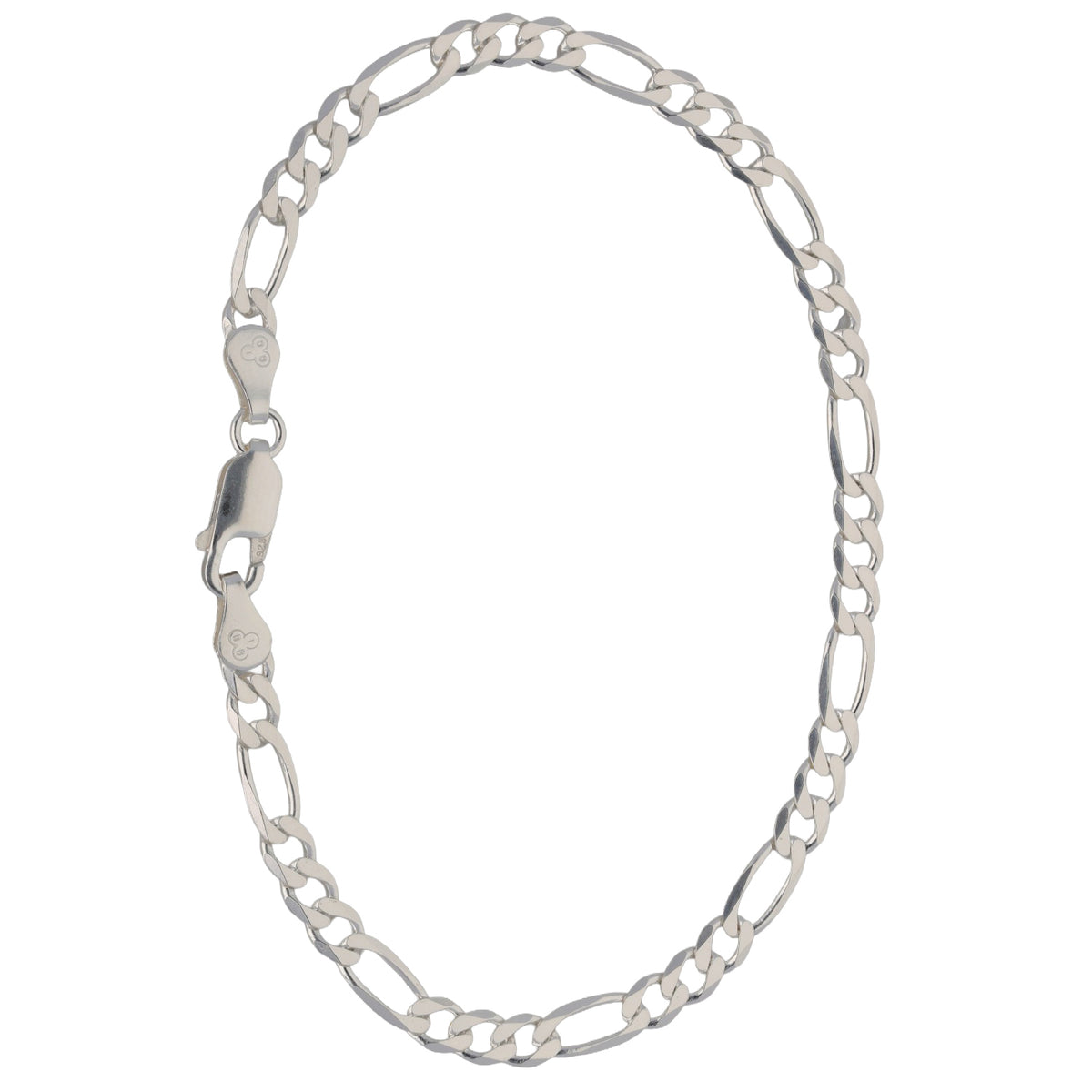 New Sterling Silver 3.5mm Figaro Bracelet