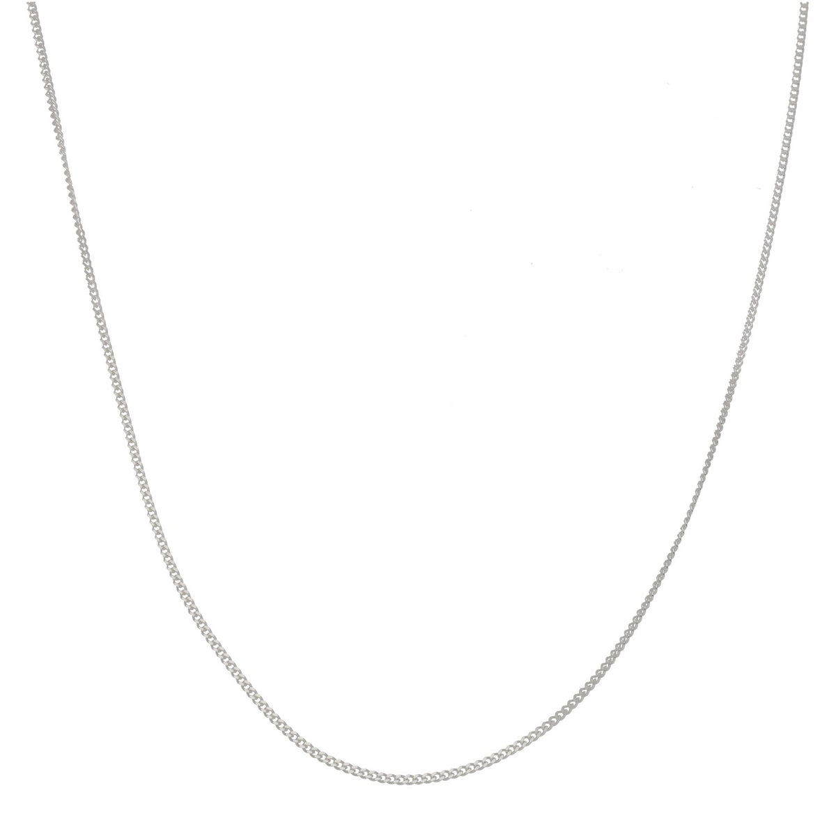 New Sterling Silver Round Curb Chain 18"