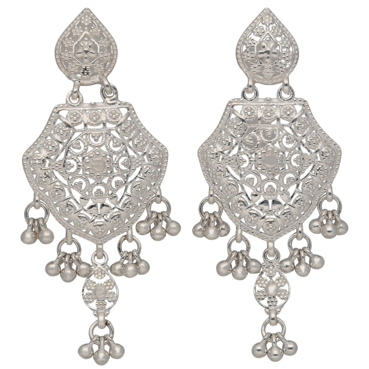 New Sterling Silver 45mm Filigree Drop Earrings