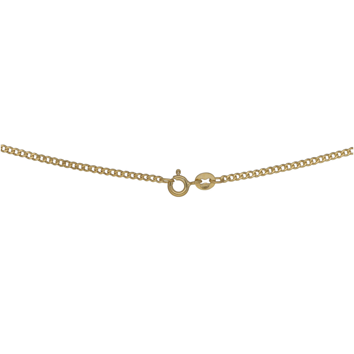 New 9ct Gold 1.7mm Flat Curb Chain 18"