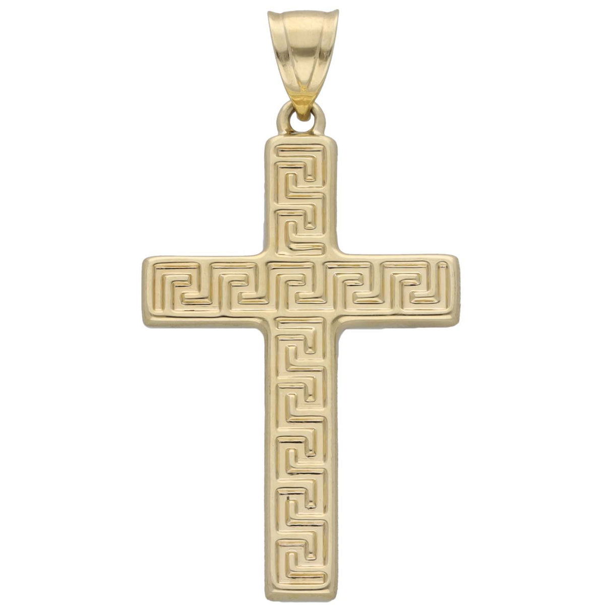 New 9ct Gold Greek Key Cross Pendant
