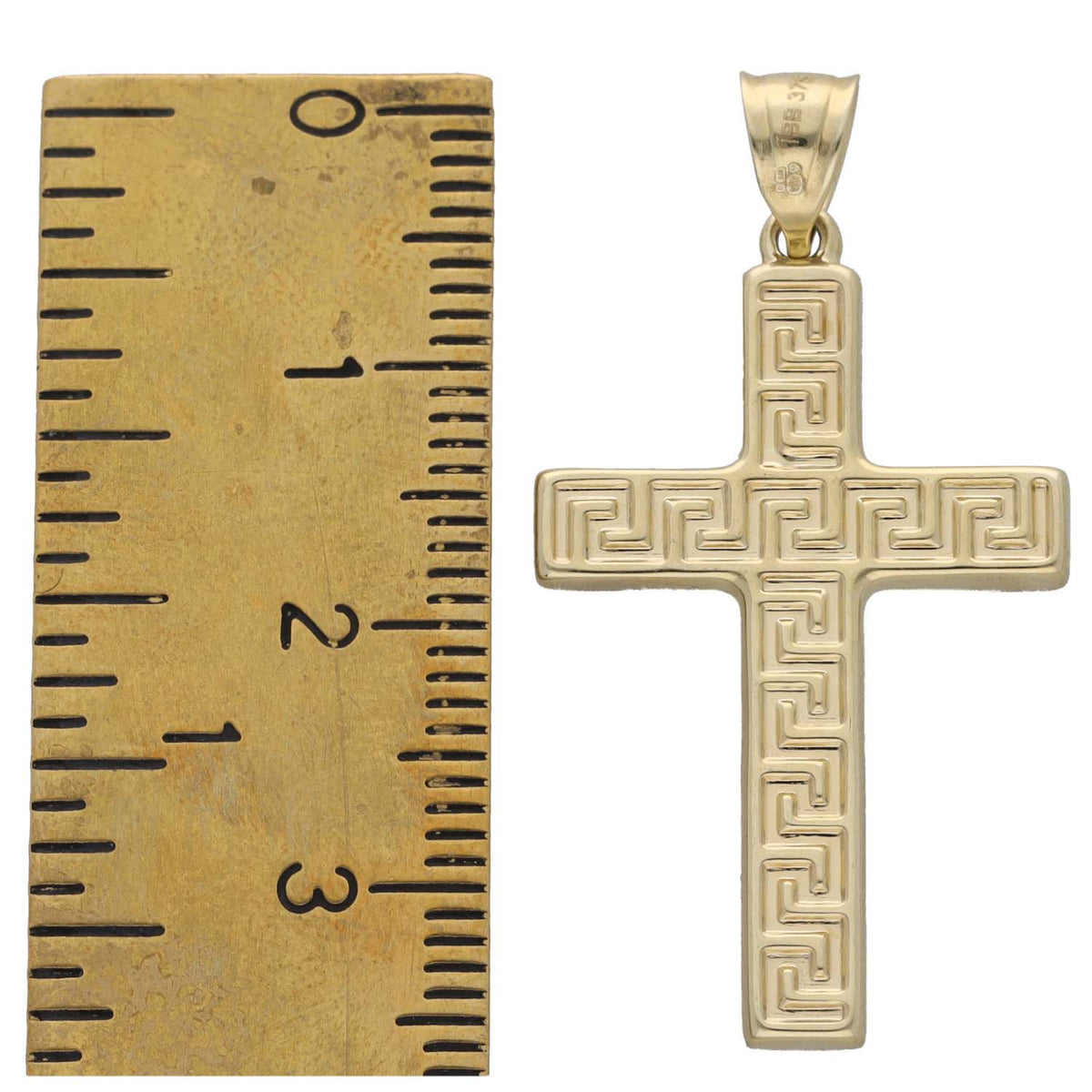 New 9ct Gold Greek Key Cross Pendant
