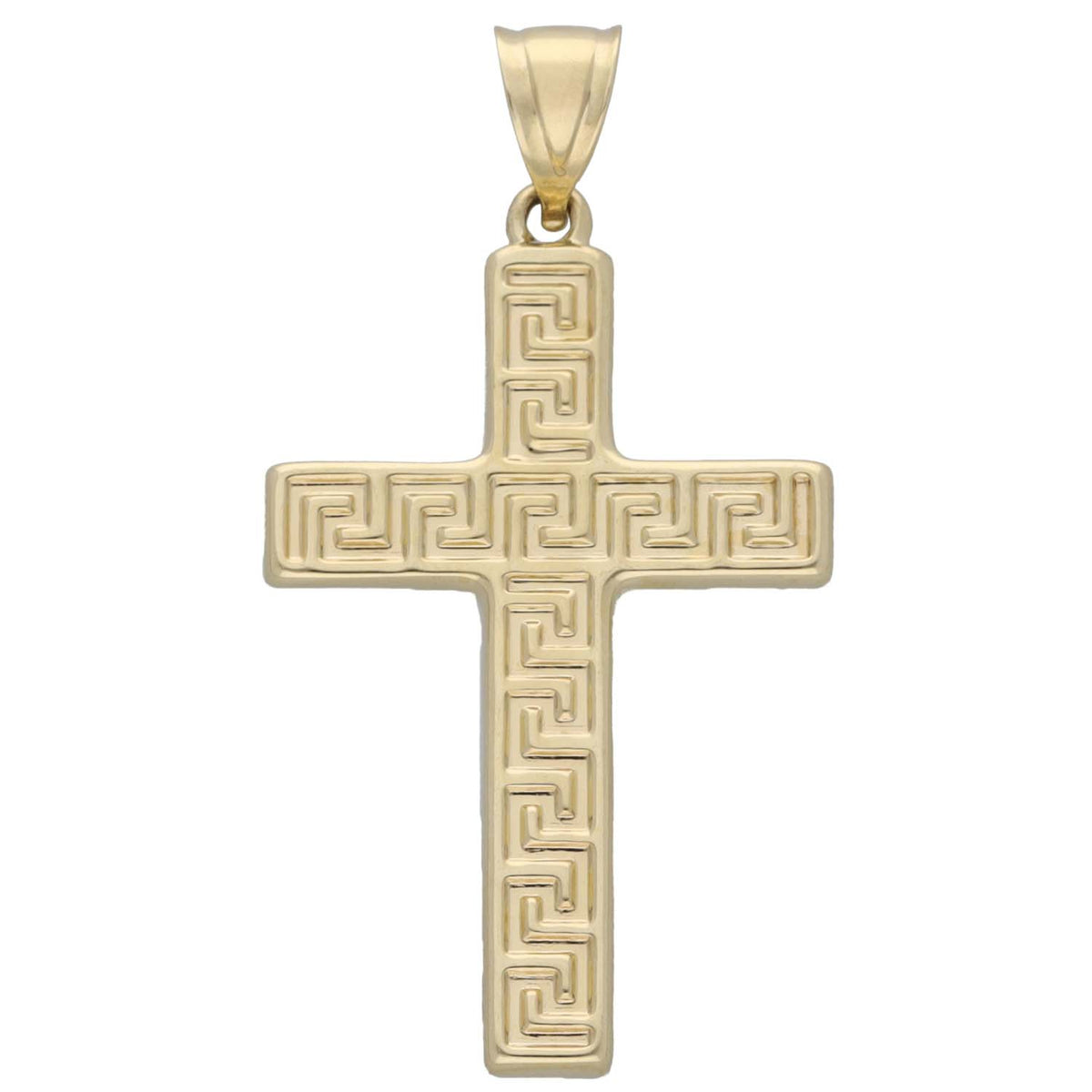 New 9ct Gold Greek Key Cross Pendant