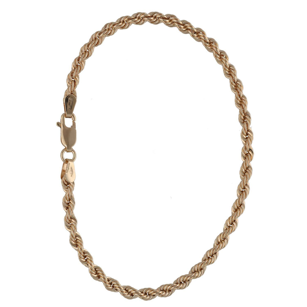 New 9ct Gold Hollow Rope Bracelet
