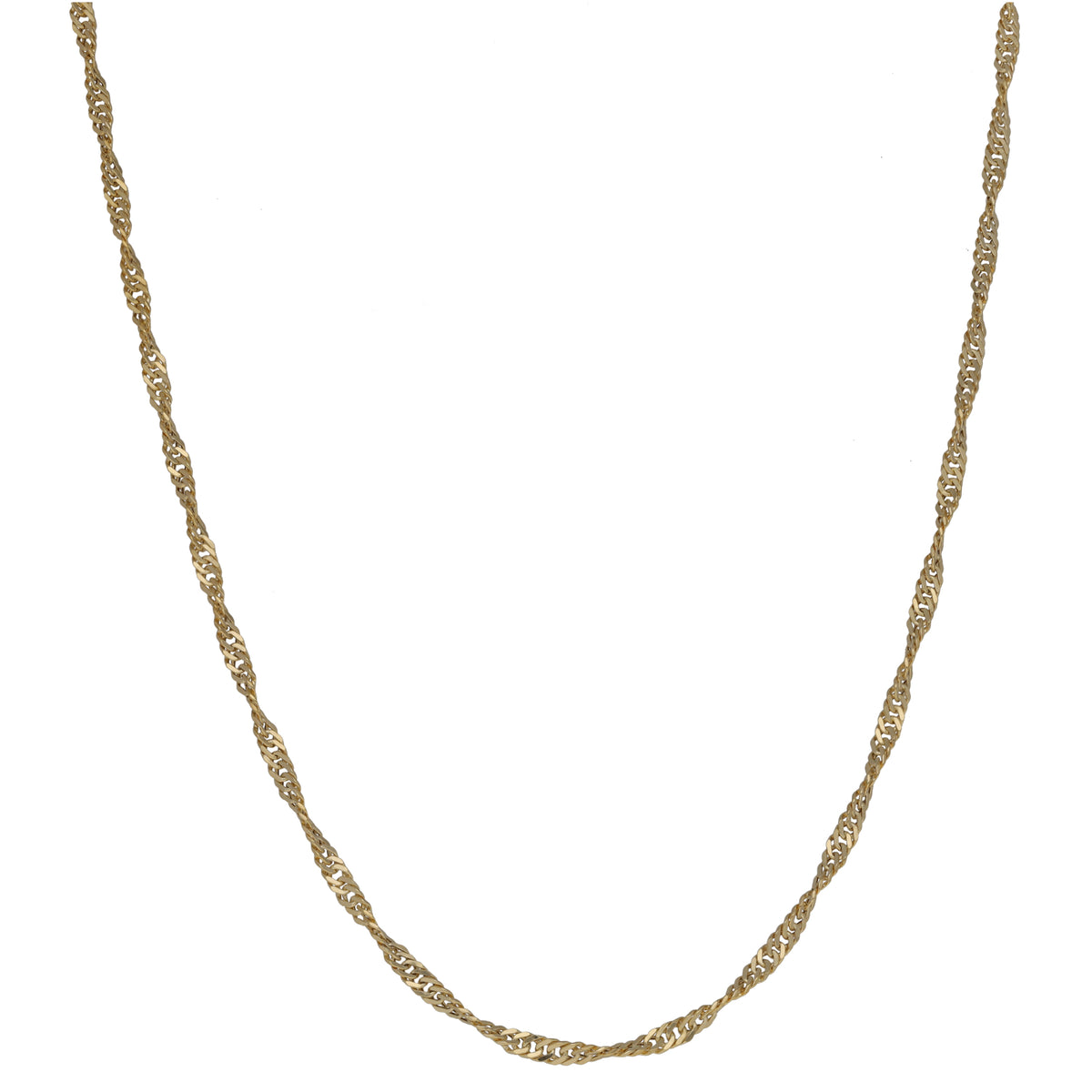 New 9ct Gold 2.3mm Hollow Singapore Chain 22"