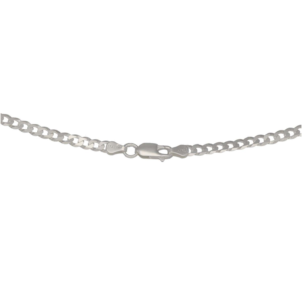 New Sterling Silver 4.4mm Flat Curb Chain 22"