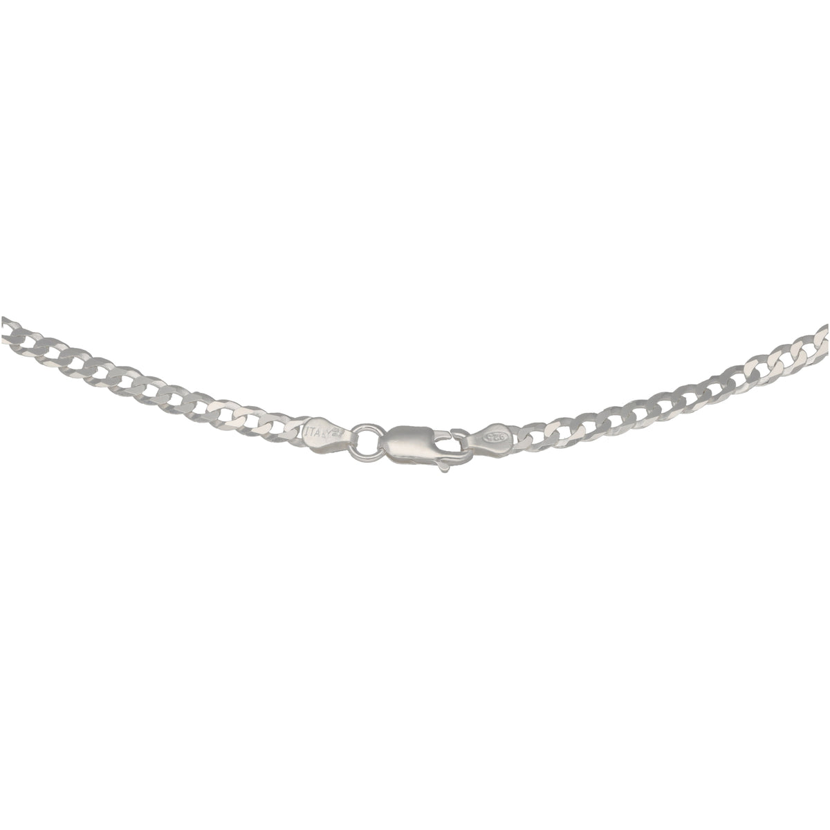 New Sterling Silver 4.4mm Flat Curb Chain 22"