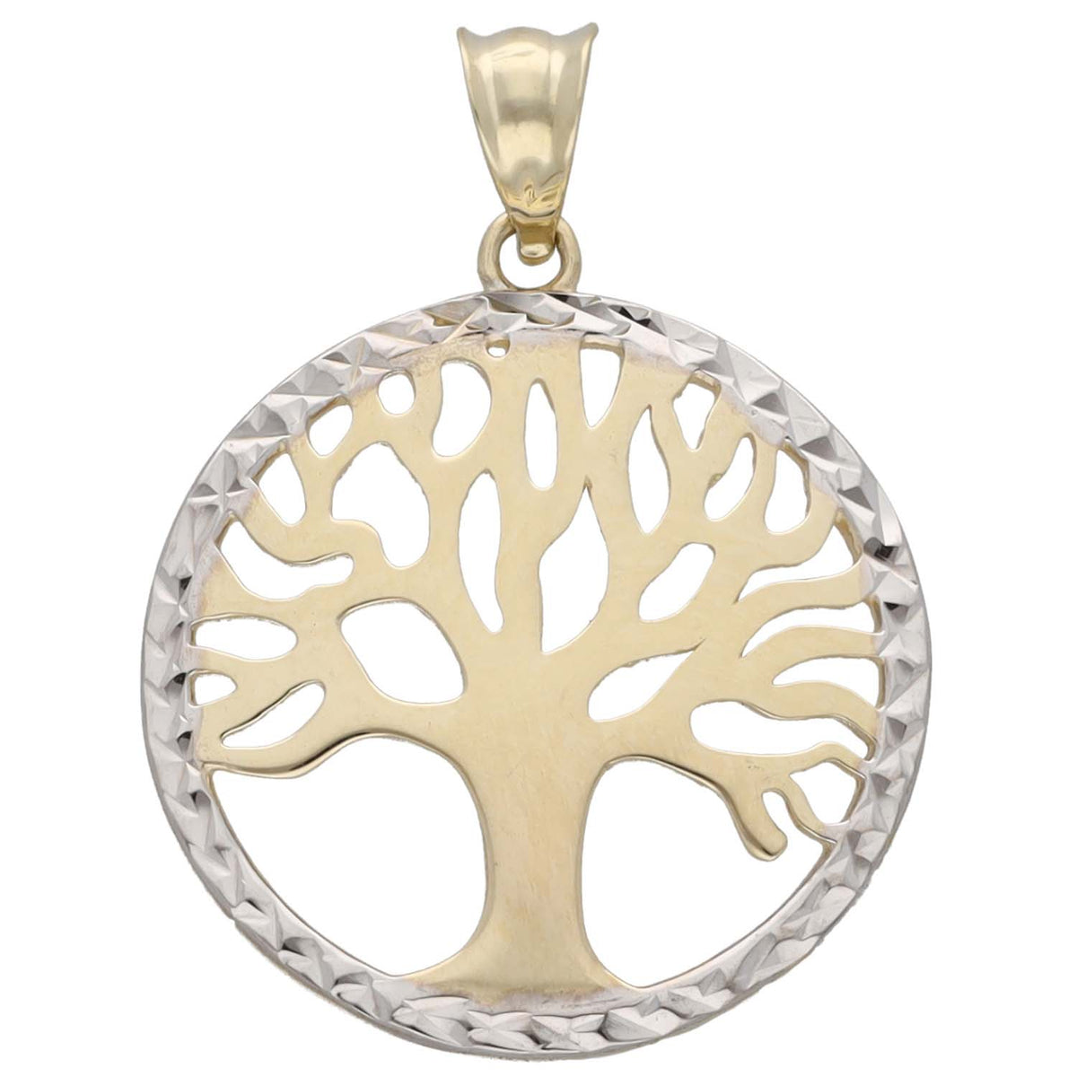 New 9ct Bi-Colour Gold Tree Of Life Pendant