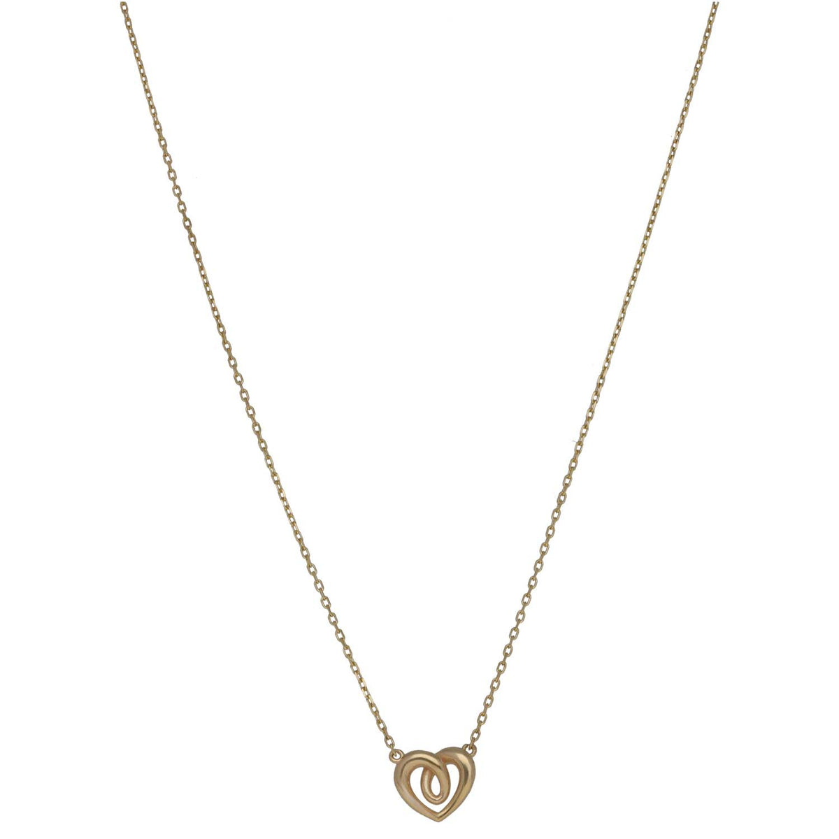 New 9ct Gold Heart Necklace 18"