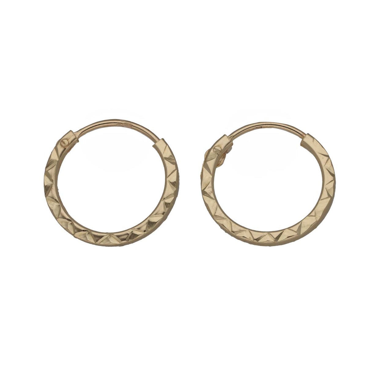 New 9ct Gold 10mm Teeny Hoop Earrings