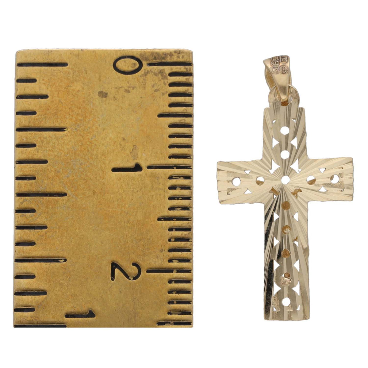 New 14ct Bi-Colour Gold Crucifix Pendant