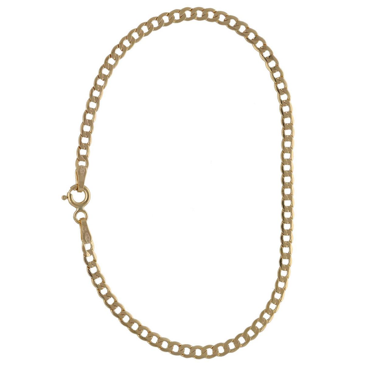 New 9ct Gold 3mm Hollow Curb Bracelet