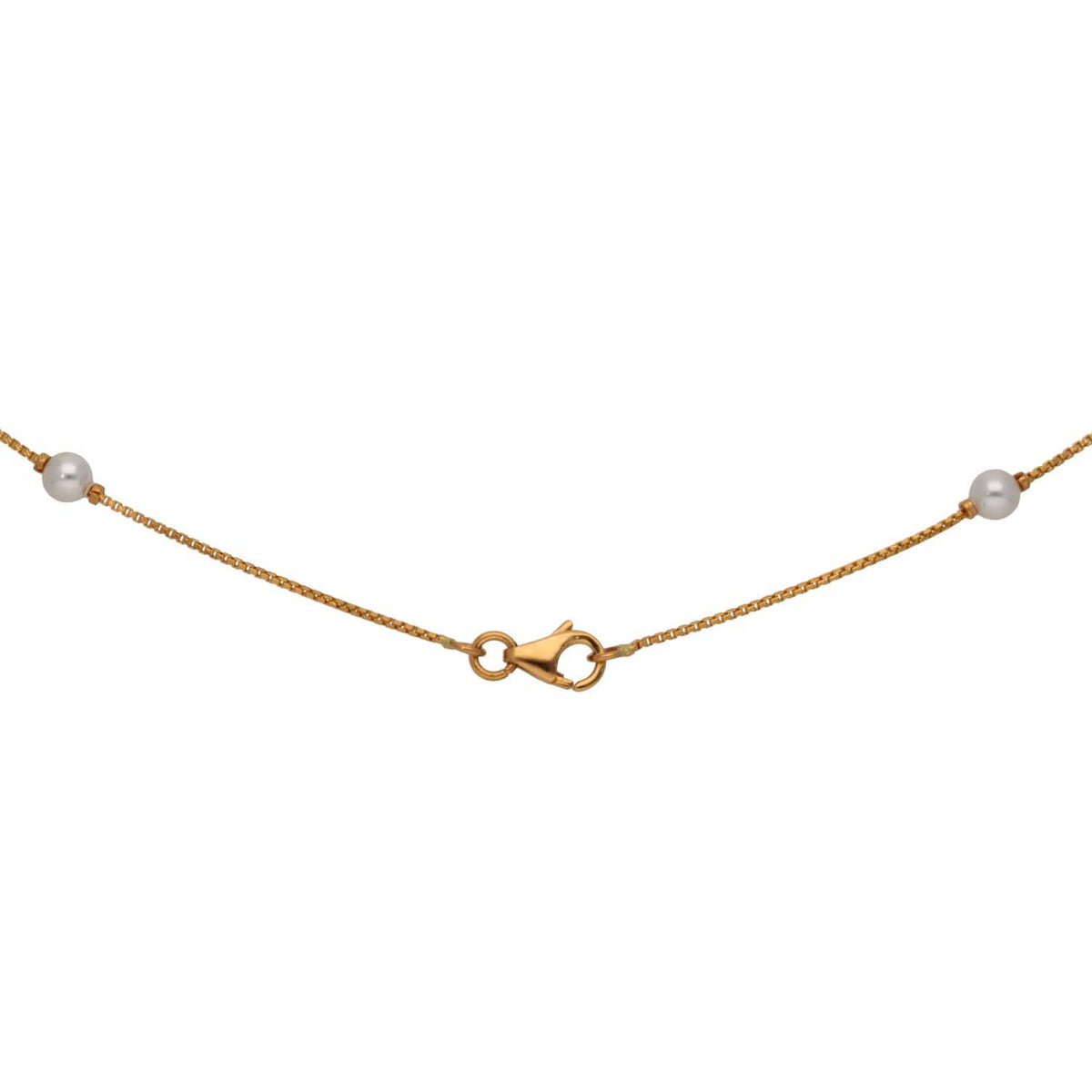New 22ct Gold Pearl Station Necklace 18"