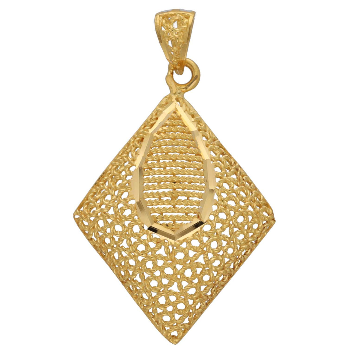 New 22ct Gold Diamond Shape Pendant