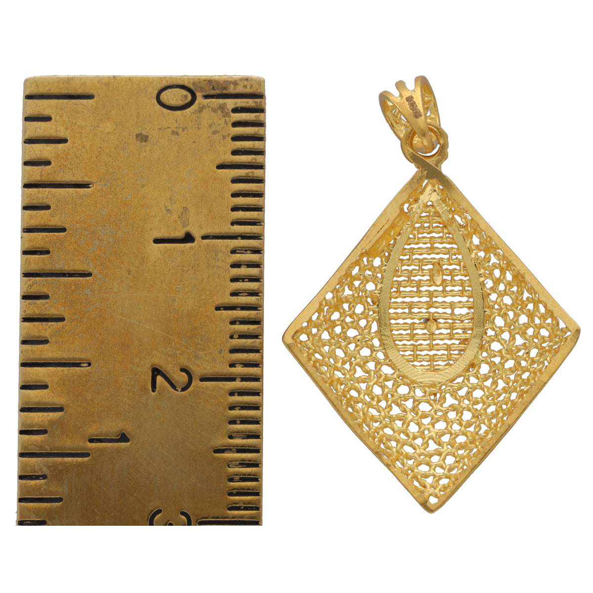 New 22ct Gold Diamond Shape Pendant