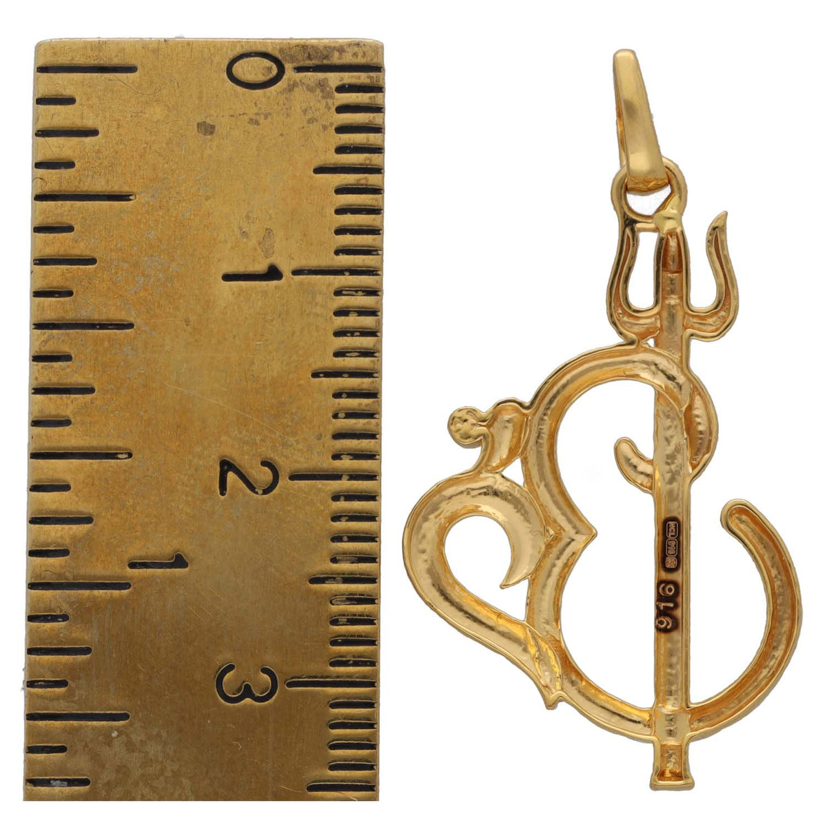 New 22ct Gold Om & Trident Pendant