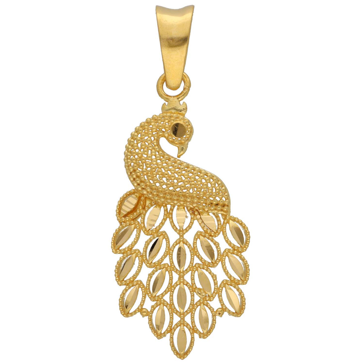 New 22ct Gold Filigree Peacock Pendant