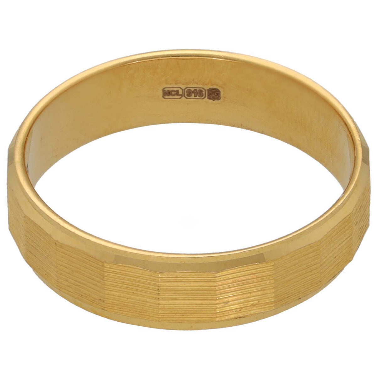 New 22ct Gold Cubic Zirconia Polished Band Ring Size Q