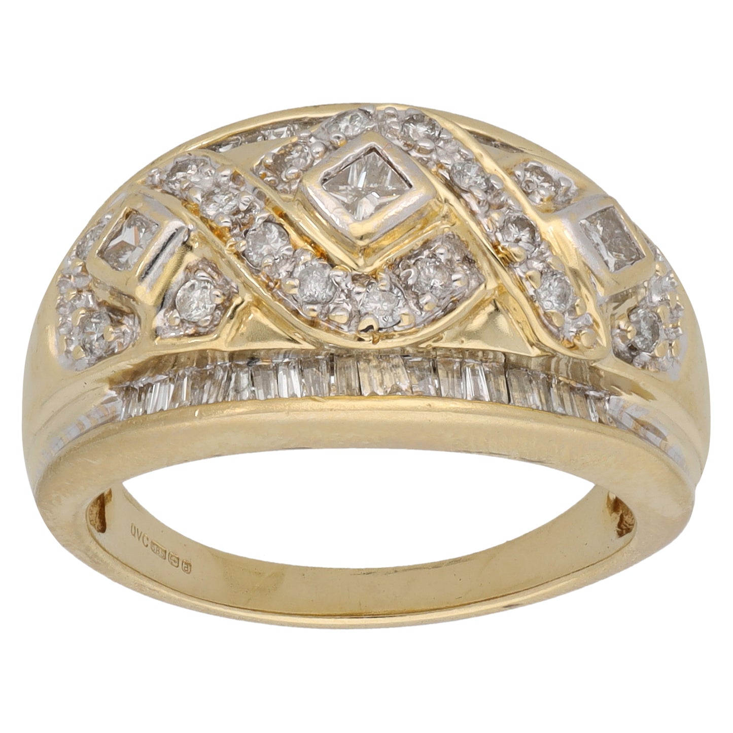 14ct Gold 0.79ct Diamond Alternative Ring Size P