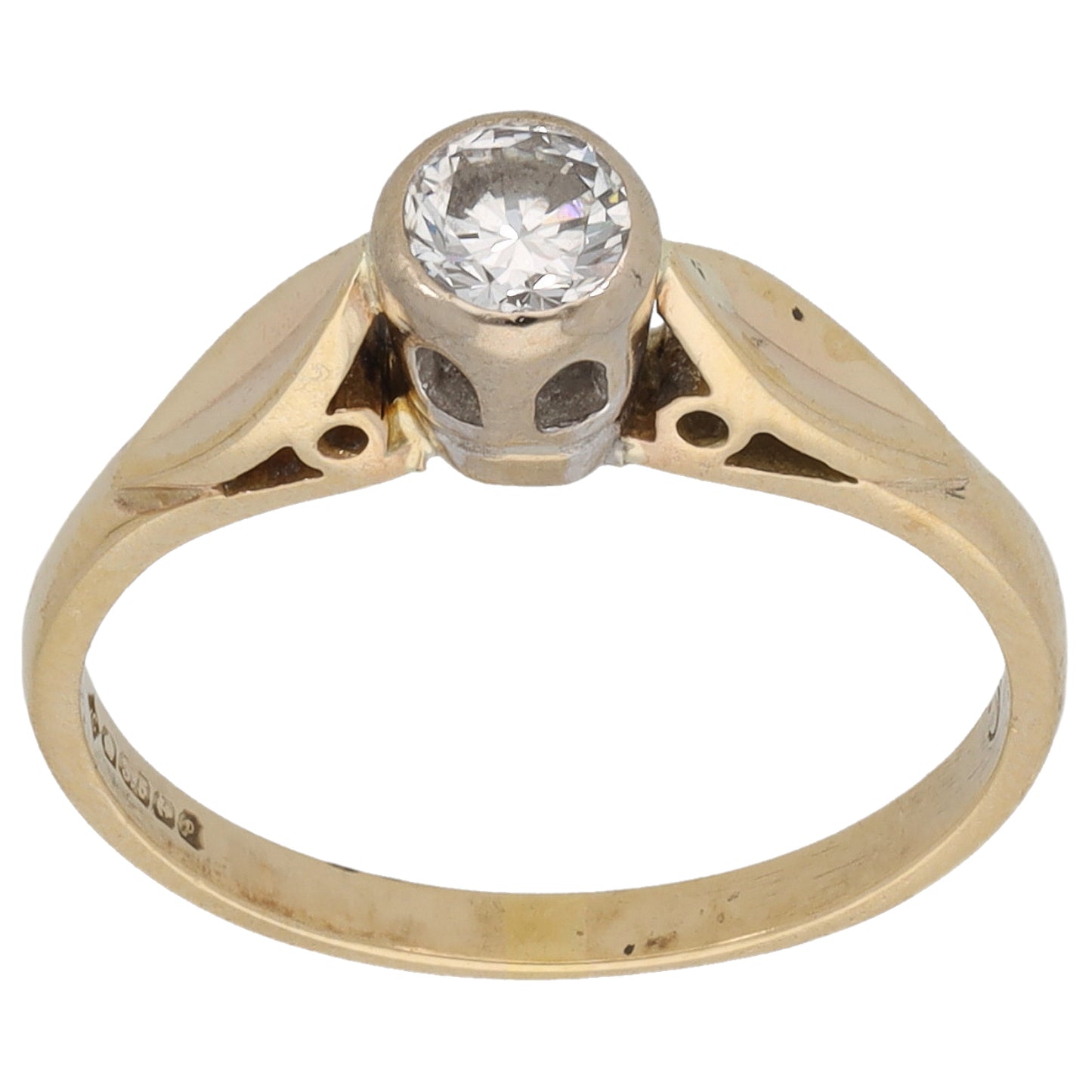 9ct Gold 0.20ct Diamond Solitaire Ring Size K