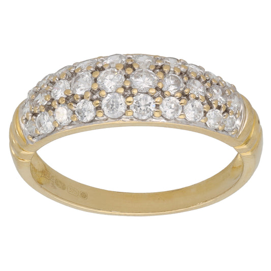 9ct Gold Cubic Zirconia Dress/Cocktail Ring Size R