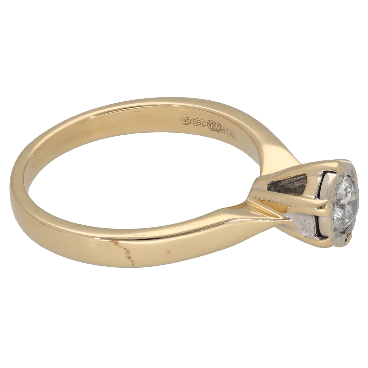 18ct Gold 0.25ct Diamond Solitaire Ring Size L