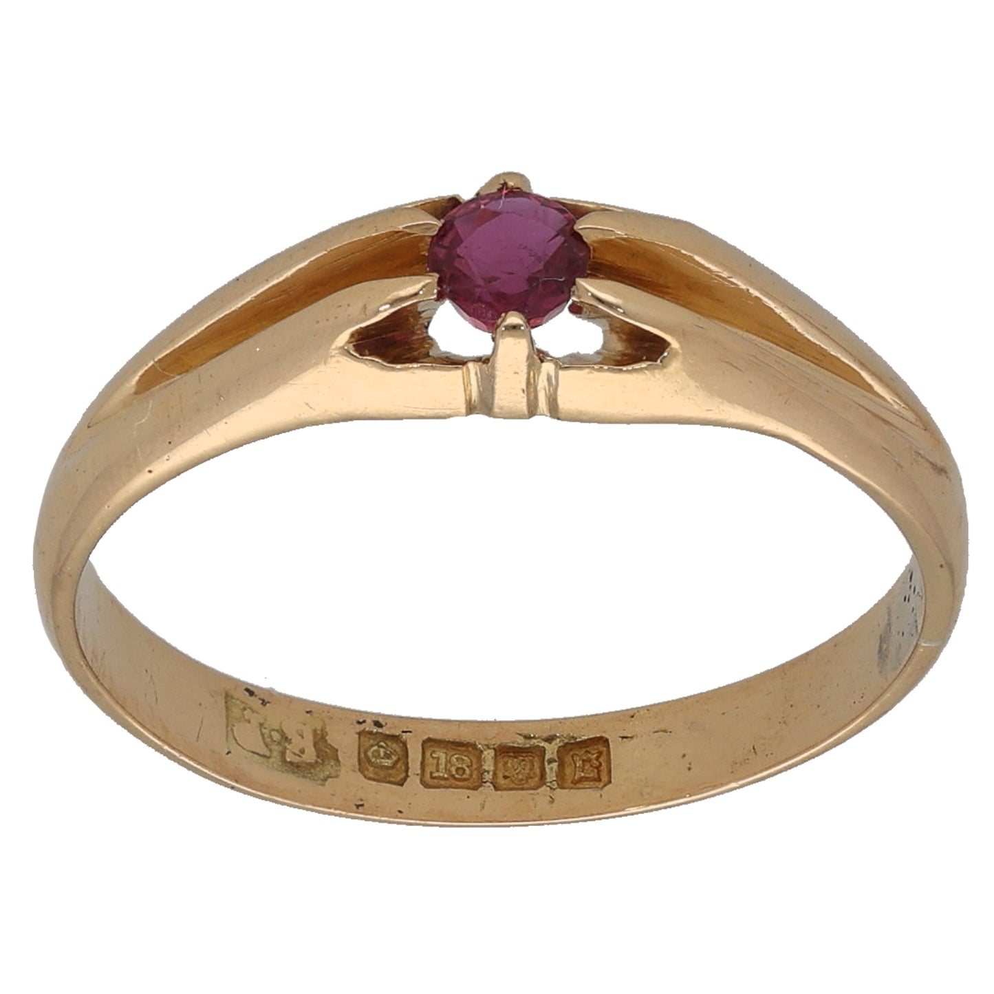 18ct Gold Ruby Single Stone Ring Size M