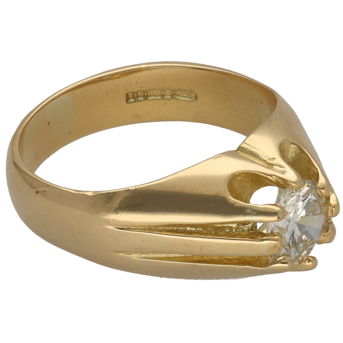 18ct Gold 0.75ct Diamond Solitaire Ring Size O